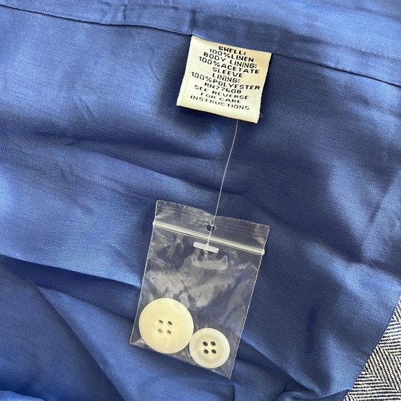 J. Peterman Women’s Linen One Button Blue Light Blazer New Without Tag Size 14 - Picture 7 of 10